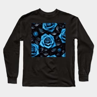 Blue roses pattern Long Sleeve T-Shirt